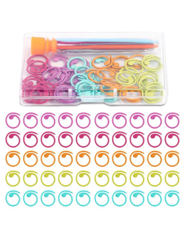 Kit de Costura LOKUNN 61 Pcs: Marcadores y Agujas de Ganchillo