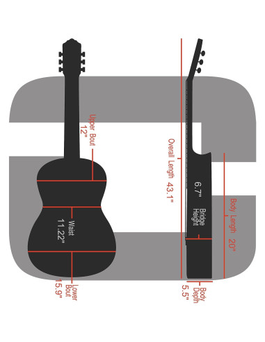 Estuche para guitarra Dreadnought Crossrock CRF6030DRD - Fibra de carbono, Rojo