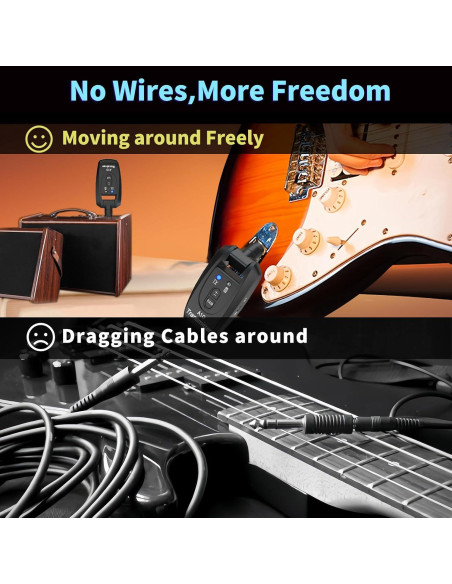 Sistema Inalámbrico de Guitarra WENTELMUSIC A10 24-bit 48KHz Sistema Inalámbrico de Guitarra WENTELMUSIC A10 24-bit 48KHz