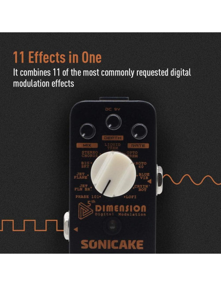 Pedal de Efectos de Guitarra Sonicake QSS2-10 11 Modos Digital Pedal de Efectos de Guitarra Sonicake QSS2-10 11 Modos Digital