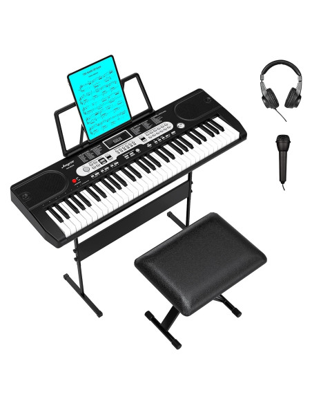 Teclado Eléctrico Homfan ZP02 61 Teclas con Micrófono y Accesorios Teclado Eléctrico Homfan ZP02 61 Teclas con Micrófono y Accesorios