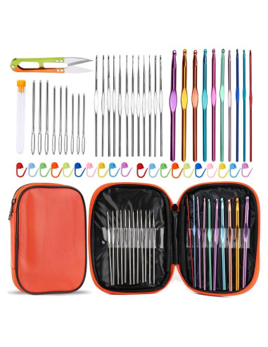 Kit de Ganchillo IMZAY 54 Piezas con Estuche Ergonómico