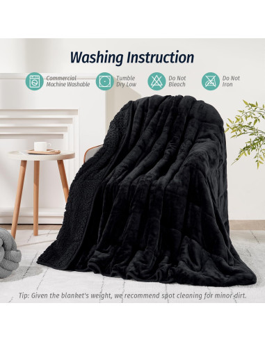 Manta con peso Wemore Sherpa 121.9x182.9 cm 5.4 kg negra