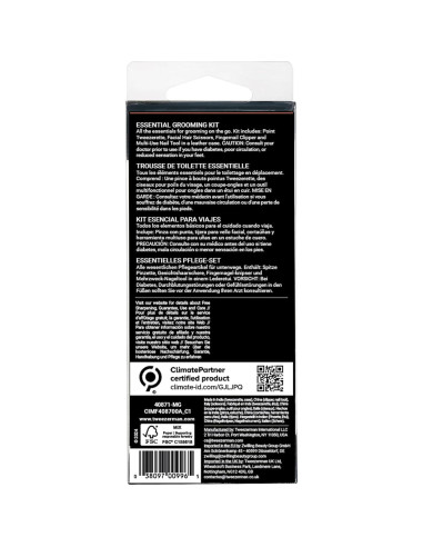 Kit de Aseo Esencial Tweezerman - 4 Piezas, Acero Inoxidable