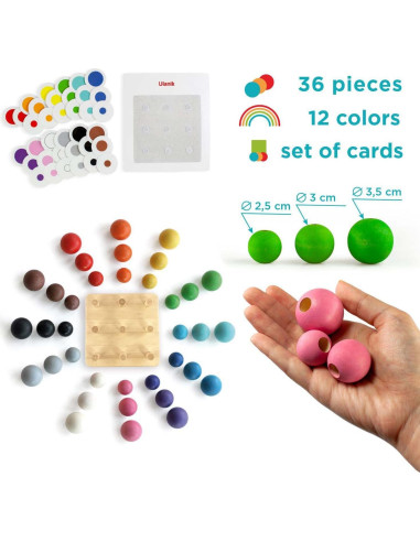 Juguete Montessori Ulanik - 36 Piezas de Clasificación de Colores