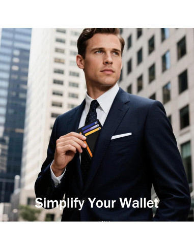 Cartera de Cuero Genuino Travelambo Slim con Bloqueo RFID