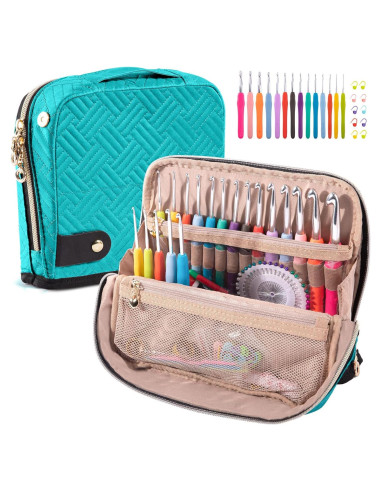 Estuche para Ganchillos MYBAGZING con 14 Ganchillos Ergonómicos