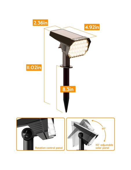 Luces Solares Brightown 2 Paquete IP67 2 en 1 Jardín Luces Solares Brightown 2 Paquete IP67 2 en 1 Jardín