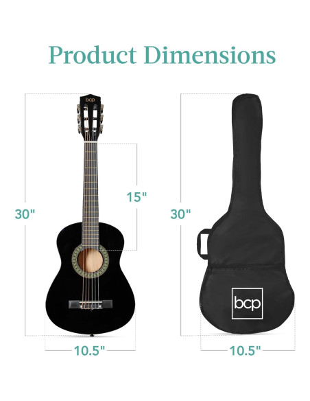 Guitarra Acústica para Niños 30" Negro - Kit Todo en Uno Guitarra Acústica para Niños 30" Negro - Kit Todo en Uno
