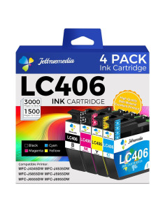 Cartuchos de tinta LC406 Jettruemedia 4 Paquete Compatible