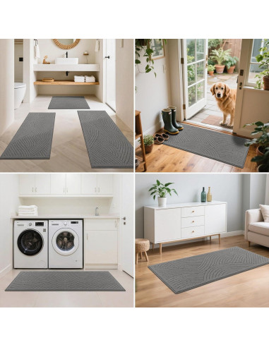 Conjunto de Alfombrillas de Cocina SHACOS 3 Piezas Antideslizantes
