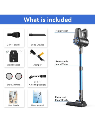 Aspiradora Inalámbrica UML0 8 en 1, 40 Minutos de Autonomía