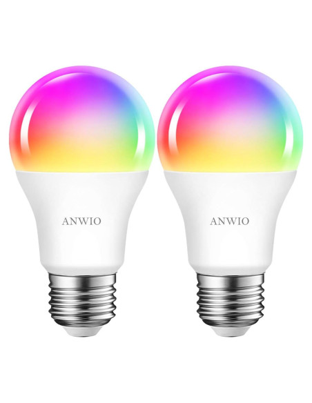 Bombillas Inteligentes ANWIO 8.5W E26 LED Paquete de 2 Bombillas Inteligentes ANWIO 8.5W E26 LED Paquete de 2