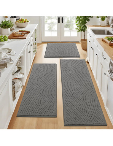 Conjunto de Alfombrillas de Cocina SHACOS 3 Piezas Antideslizantes
