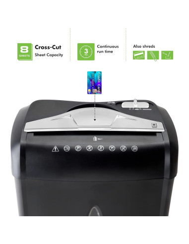 Destructora de Papel y Tarjetas Aurora AU875XZ 14L Corte en Cruz