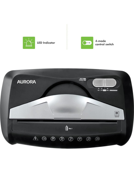 Destructora de Papel y Tarjetas Aurora AU875XZ 14L Corte en Cruz Destructora de Papel y Tarjetas Aurora AU875XZ 14L Corte en Cruz