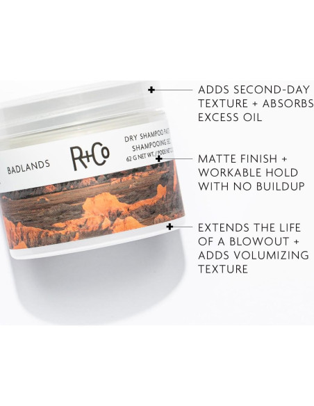Pasta de Champú Seco R+Co Badlands 62g Unisex Pasta de Champú Seco R+Co Badlands 62g Unisex