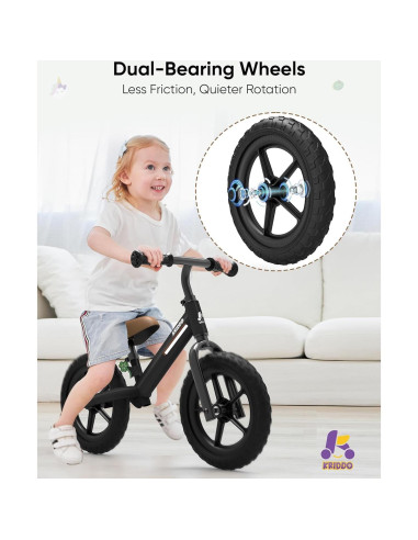 Bicicleta de Equilibrio KRIDDO para Niños 2-5 Años Ajustable