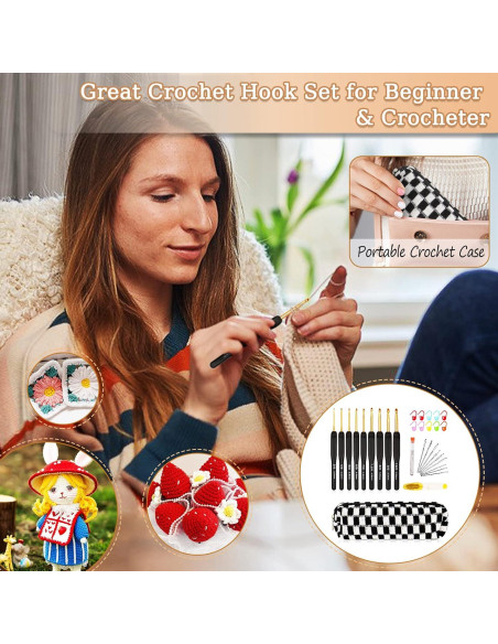 Set de Ganchillos Aeelike 31pcs Ergonomicos para Crochet Set de Ganchillos Aeelike 31pcs Ergonomicos para Crochet