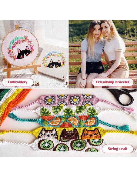 Kit de Fabricación de Pulseras PAXCOO 488 Piezas con Hilo y Cuentas Kit de Fabricación de Pulseras PAXCOO 488 Piezas con Hilo y Cuentas