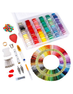 Kit de Hilo de Bordado InsCraft 364 Piezas 200 Colores