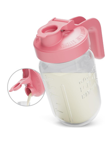 Jarra de vidrio County Line Kitchen 1 cuarto Rosa a prueba de fugas