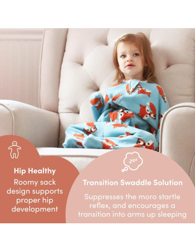 SleepingBaby Zipadee-Zip Manta de Swaddle Zorro Amigable Mediano