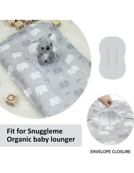 Funda para Lounger de Bebé TANOFAR Elefante Microfibra 80x54cm Funda para Lounger de Bebé TANOFAR Elefante Microfibra 80x54cm