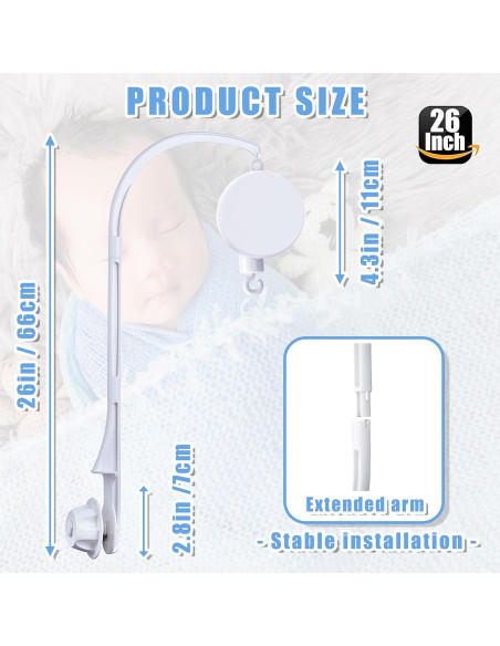 Soporte de Móvil para Cuna de Bebé RUGUO 66 cm Ajustable Soporte de Móvil para Cuna de Bebé RUGUO 66 cm Ajustable