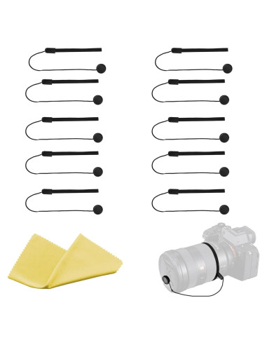 Sujetadores de Tapa de Lente Kurniso + Paño Microfibra 11 Piezas