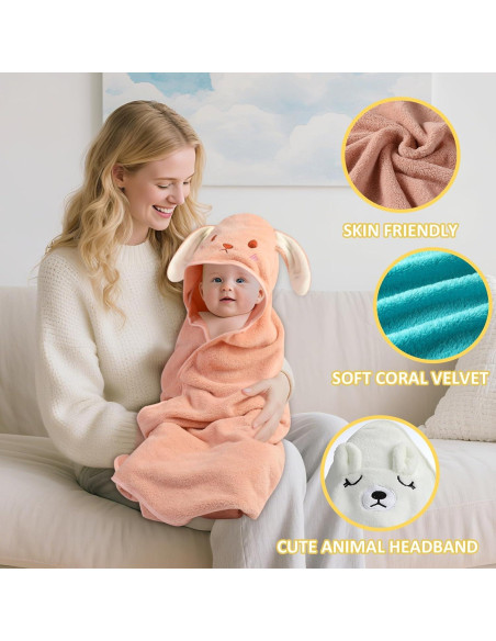 Paquete de 6 Toallas de Baño con Capucha VZZNN 81x81 cm Paquete de 6 Toallas de Baño con Capucha VZZNN 81x81 cm