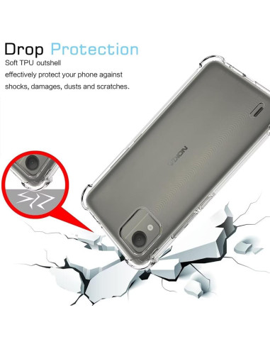 Funda de Silicona Transparente para Nokia C110 - Yerebel