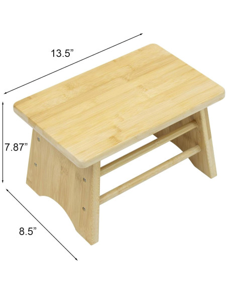 Taburete de Bambú Sorbus - Madera Natural 136 kg - Antideslizante Taburete de Bambú Sorbus - Madera Natural 136 kg - Antideslizante