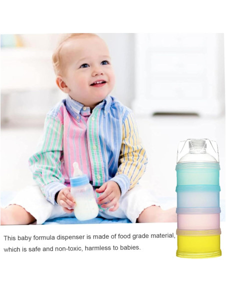 Dispensador de Leche en Polvo 2 PCS 4 Capas Portátil BPA Free Dispensador de Leche en Polvo 2 PCS 4 Capas Portátil BPA Free