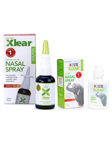 Spray Nasal Salino Natural Xlear con Xilitol - 2 Piezas