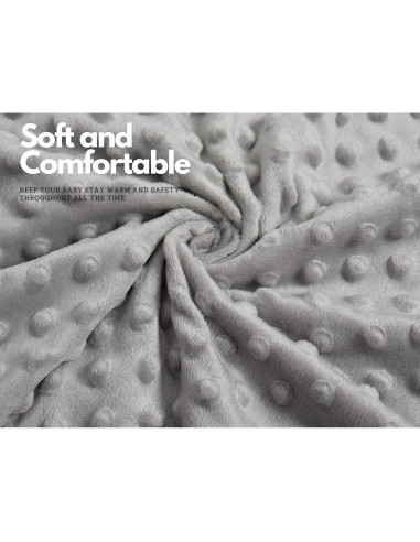 Manta de Minky Giggle Angel 76x102cm Dinosaurio Gris
