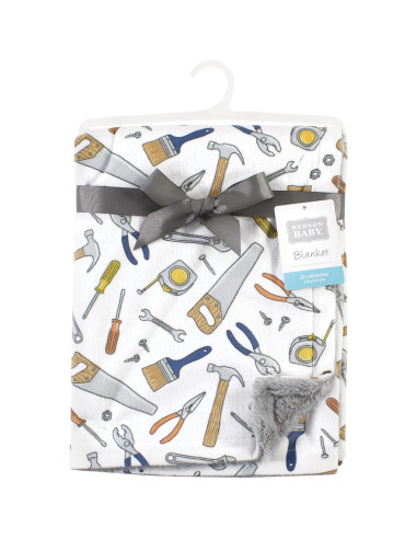 Manta de Peluche Hudson Baby Unisex 76x102 cm Trabajo de Construcción