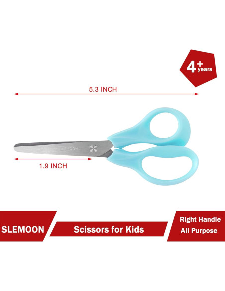 Tijeras para Niños SLEMOON 13.97 cm con Punta Redondeada - 3 Pcs Tijeras para Niños SLEMOON 13.97 cm con Punta Redondeada - 3 Pcs