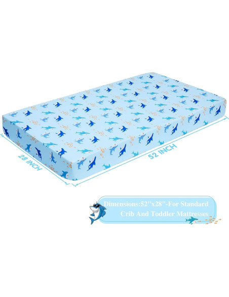 Sábana Ajustada para Cuna UOMNY Tiburones 132x71 cm Microfibra Sábana Ajustada para Cuna UOMNY Tiburones 132x71 cm Microfibra