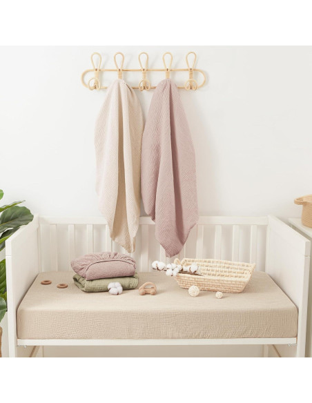 Sábanas de Cuna Bearmoss Muslin 100% Algodón 2 Piezas Sábanas de Cuna Bearmoss Muslin 100% Algodón 2 Piezas