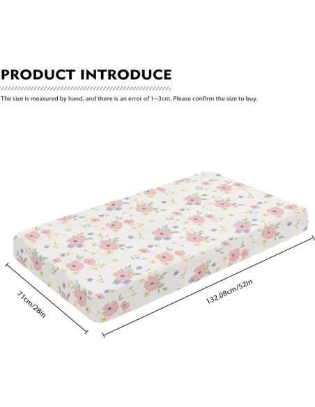 Sábana Ajustable de Cuna Winpema Floral Rosa 71x132 cm Sábana Ajustable de Cuna Winpema Floral Rosa 71x132 cm