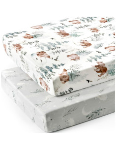 Juego de Sábanas Ajustadas Cuna GRSSDER Algodón 132x71 cm 2