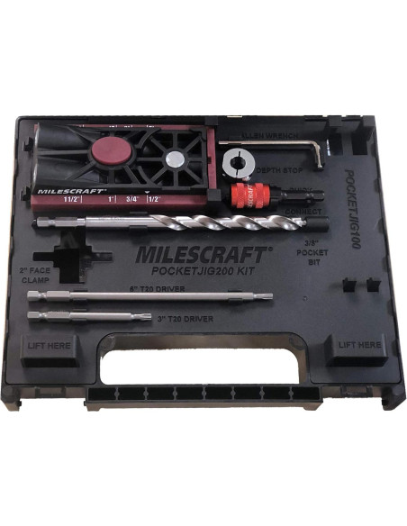 Kit de Jig de Agujeros en Ángulo Milescraft 1325 PocketJig200 Kit de Jig de Agujeros en Ángulo Milescraft 1325 PocketJig200