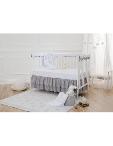 Sábana Ajustable TL Care 71x132 cm Algodón Estrellas y Lunas