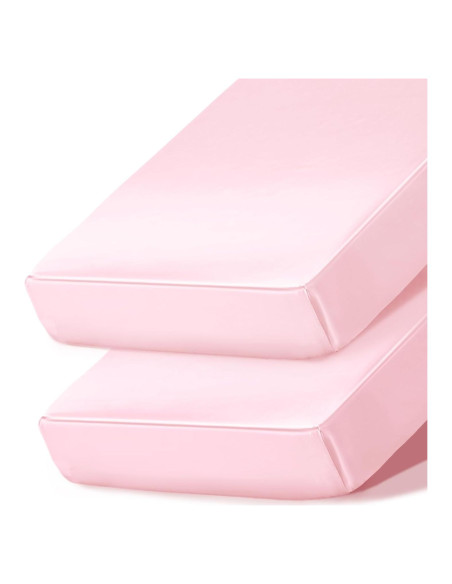 Sábanas de Cuna de Satén Ersmak - 2 Piezas Rosa 71x132 cm Sábanas de Cuna de Satén Ersmak - 2 Piezas Rosa 71x132 cm