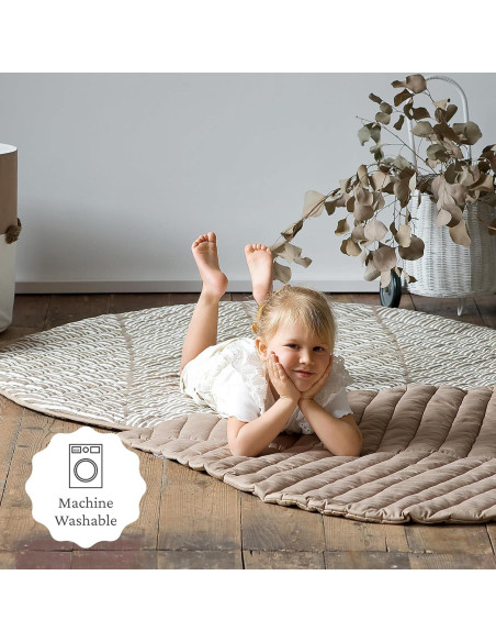 Alfombra de Juego Reversible Toddlekind 127x127cm Algodón Orgánico Beige Alfombra de Juego Reversible Toddlekind 127x127cm Algodón Orgánico Beige