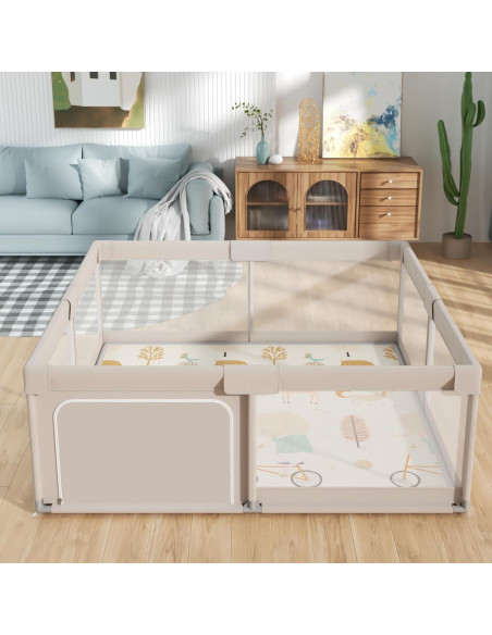 Parque Infantil Mloong 150x150 cm con Alfombra - Seguro y Grande Parque Infantil Mloong 150x150 cm con Alfombra - Seguro y Grande