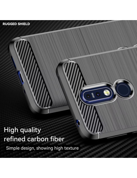 Funda TPU Carbono para Nokia 7.1 - Sidande Negra Funda TPU Carbono para Nokia 7.1 - Sidande Negra