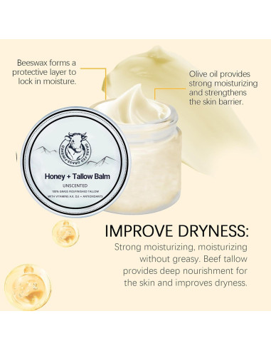 Bálsamo Hidratante Orgánico NEWUREHO con Miel y Sebo de Res 167g