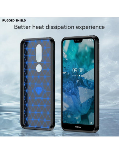 Funda TPU Carbono para Nokia 7.1 - Sidande Negra